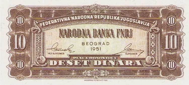 Ausland Jugoslawien 10 Dinara ... 