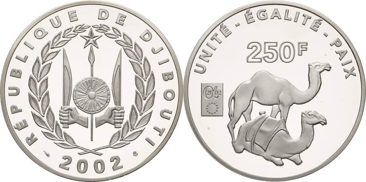 Dschibuti  250 Francs 2002. ... 
