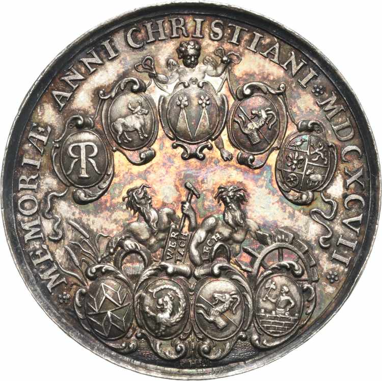 Augsburg-Stadt Silbermedaille 1697 ... 