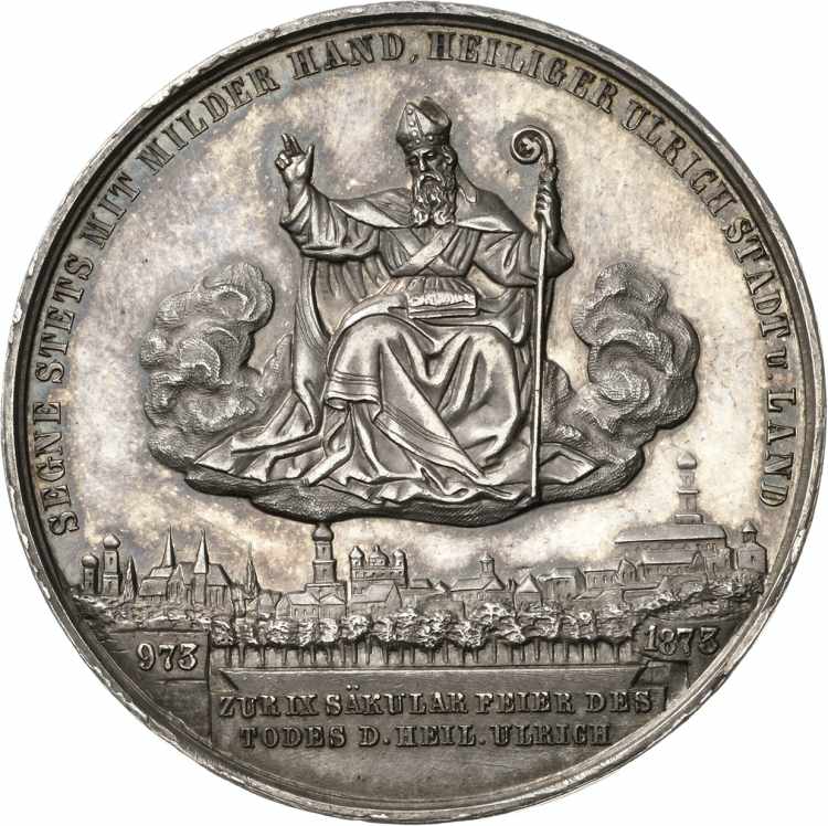 Augsburg-Stadt Silbermedaille 1873 ... 
