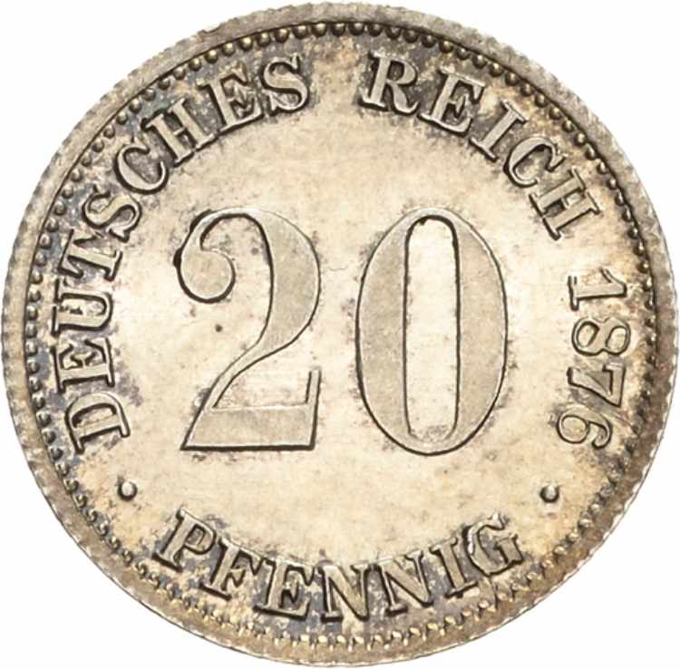 Kleinmünzen 20 Pfennig 1876 A  ... 