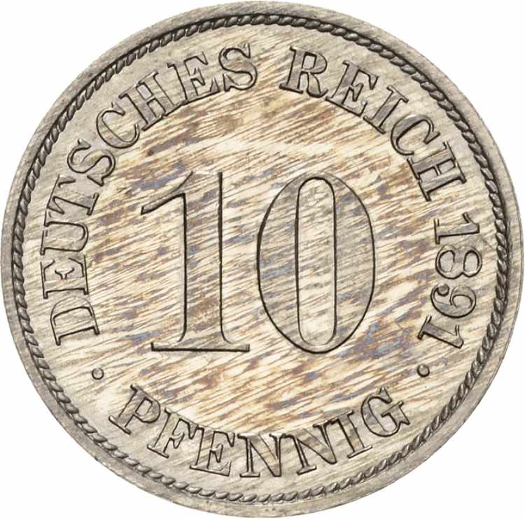 Kleinmünzen 10 Pfennig 1891 A  ... 