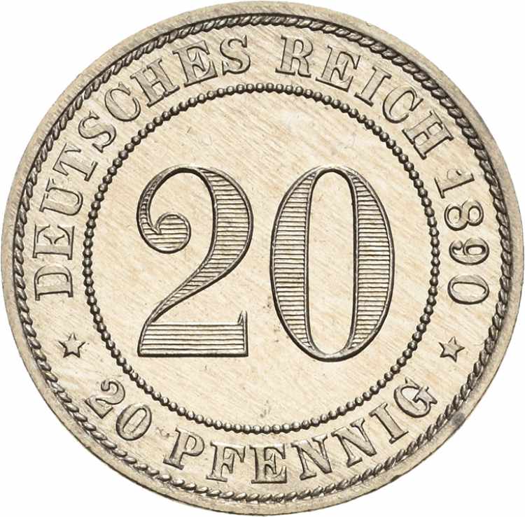 Kleinmünzen 20 Pfennig 1890 A  ... 