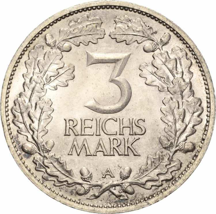  3 Reichsmark 1925 A Rheinlande  ... 
