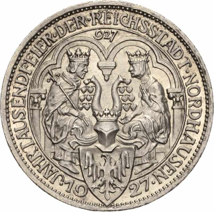  3 Reichsmark 1927 A Nordhausen  ... 