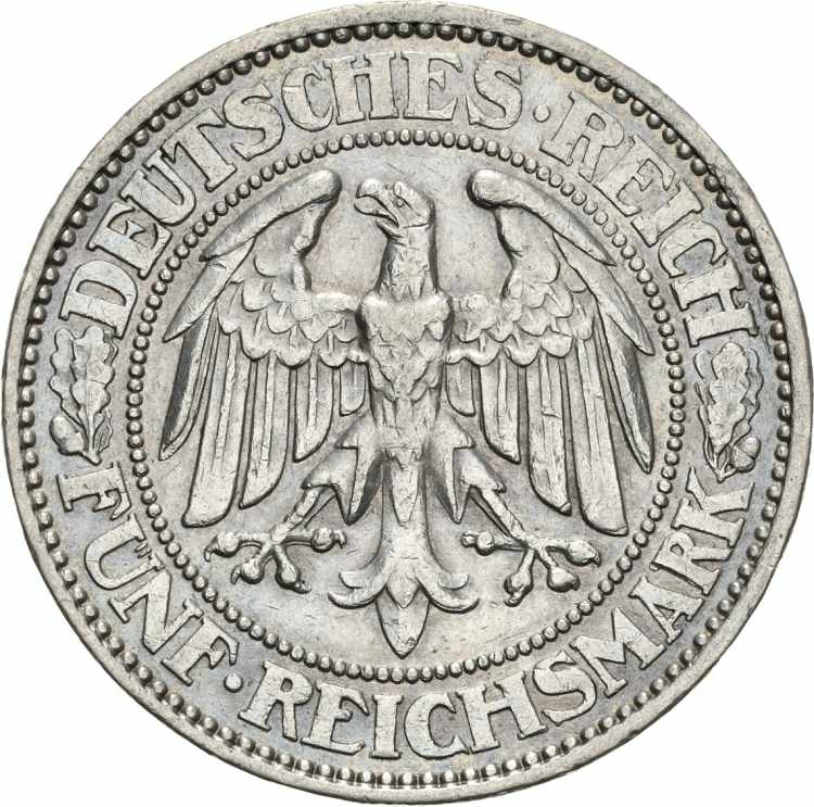  5 Reichsmark 1927 A Eichbaum  ... 