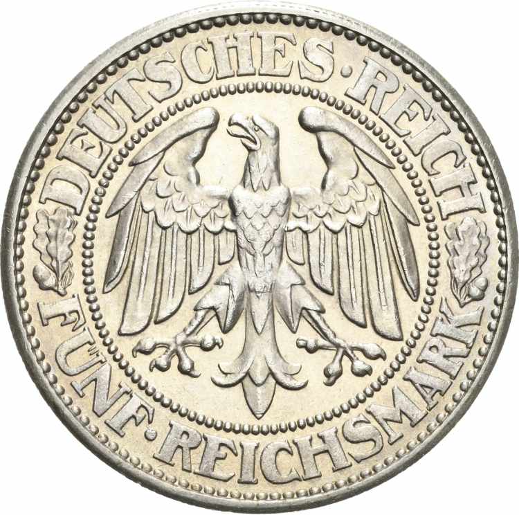  5 Reichsmark 1928 J Eichbaum  ... 