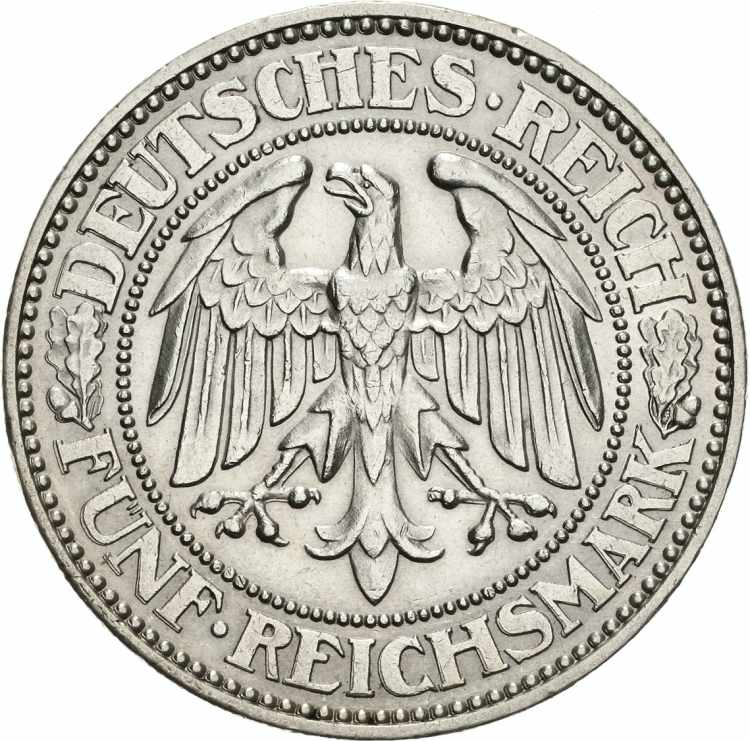  5 Reichsmark 1928 A Eichbaum  ... 