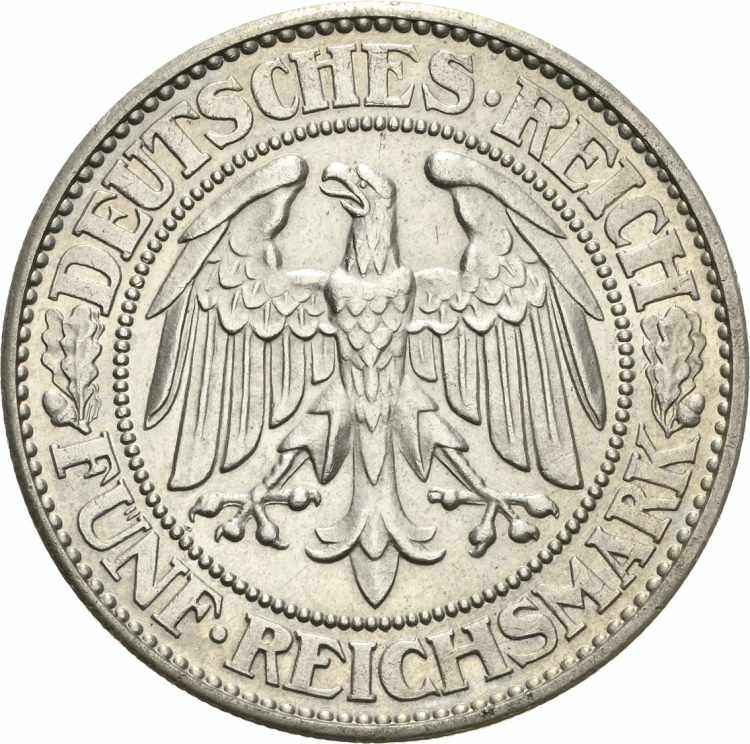  5 Reichsmark 1929 J Eichbaum  ... 