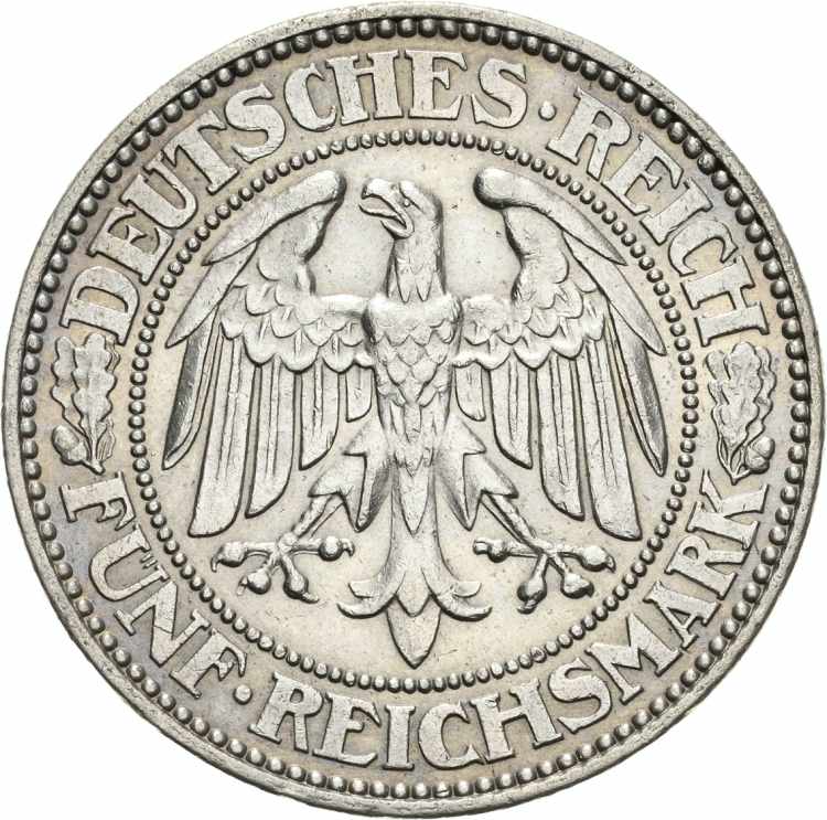  5 Reichsmark 1929 A Eichbaum  ... 