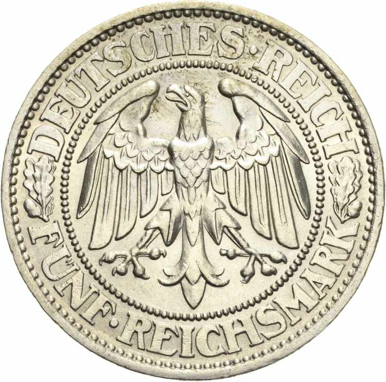  5 Reichsmark 1931 D Eichbaum  ... 