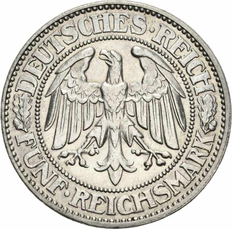  5 Reichsmark 1931 E Eichbaum  ... 