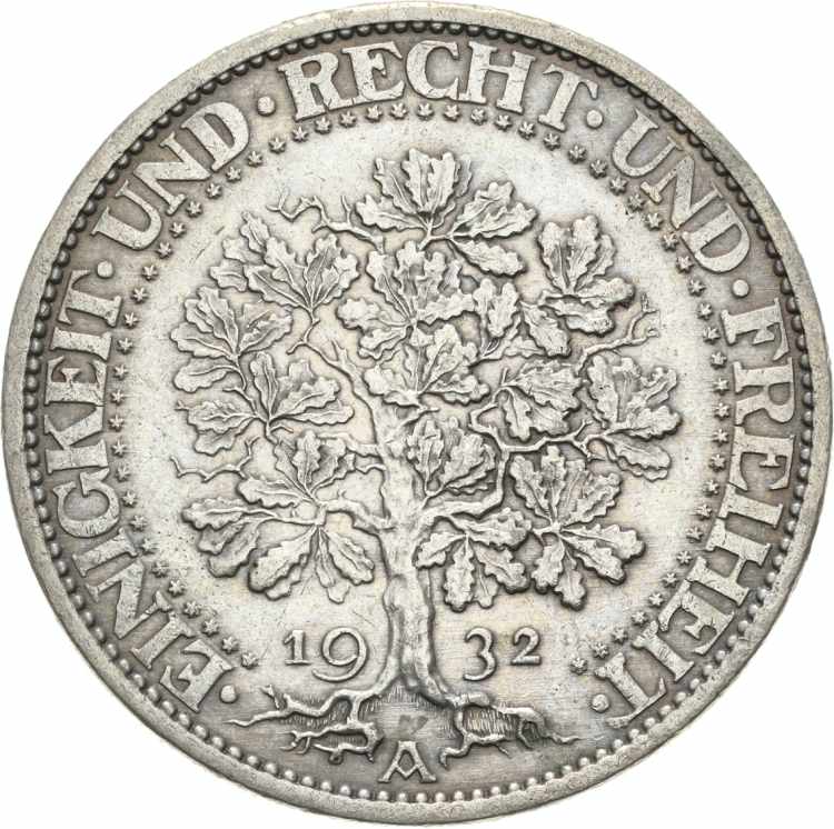  5 Reichsmark 1932 A Eichbaum  ... 