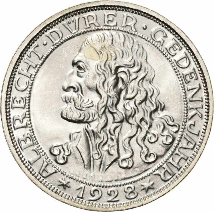  3 Reichsmark 1928 D Dürer  ... 