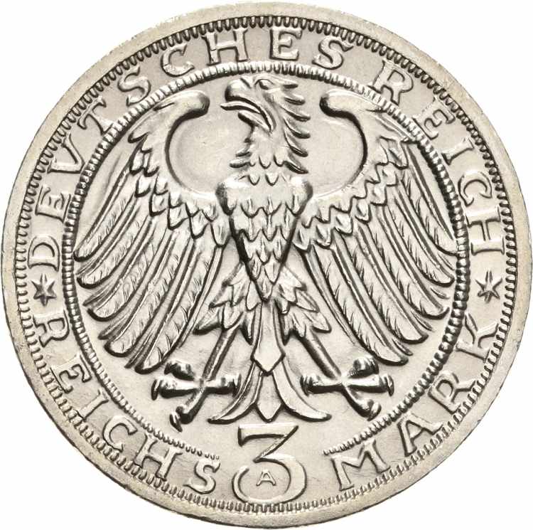  3 Reichsmark 1928 A Naumburg  ... 