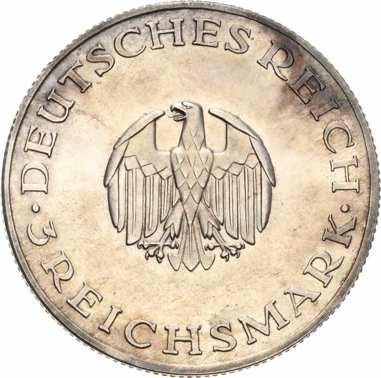  3 Reichsmark 1929 A Lessing  ... 