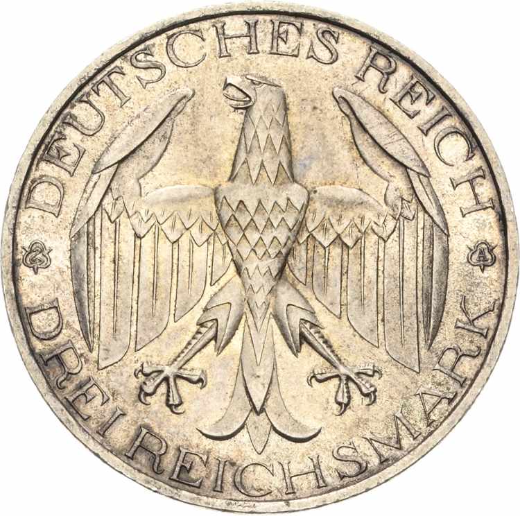  3 Reichsmark 1929 A Waldeck  ... 