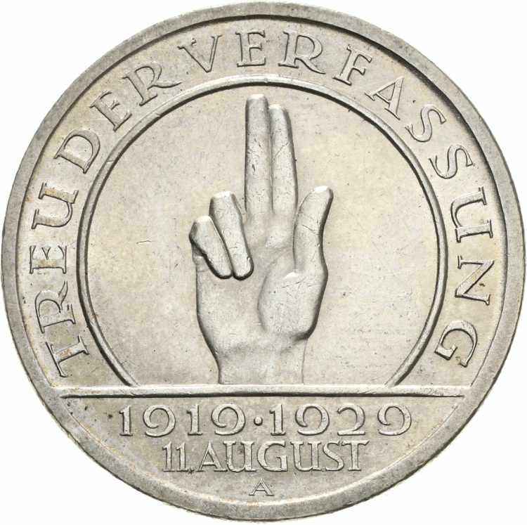  5 Reichsmark 1929 A Verfassung  ... 