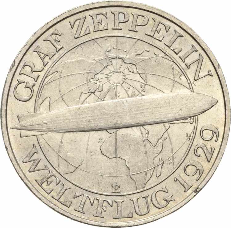  3 Reichsmark 1930 E Zeppelin  ... 