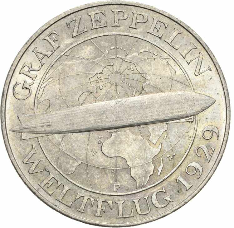  5 Reichsmark 1930 F Zeppelin  ... 