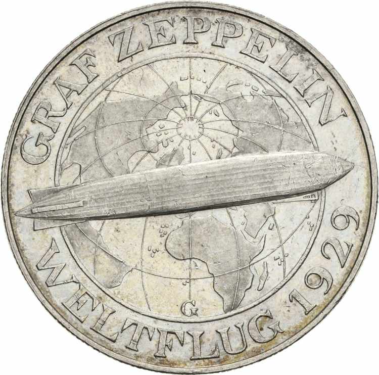  5 Reichsmark 1930 G Zeppelin  ... 