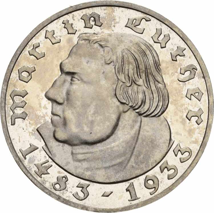  2 Reichsmark 1933 A Luther  ... 