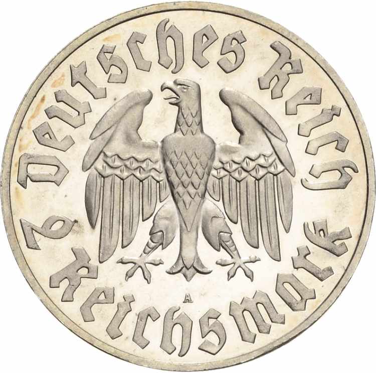  2 Reichsmark 1933 A Luther  ... 