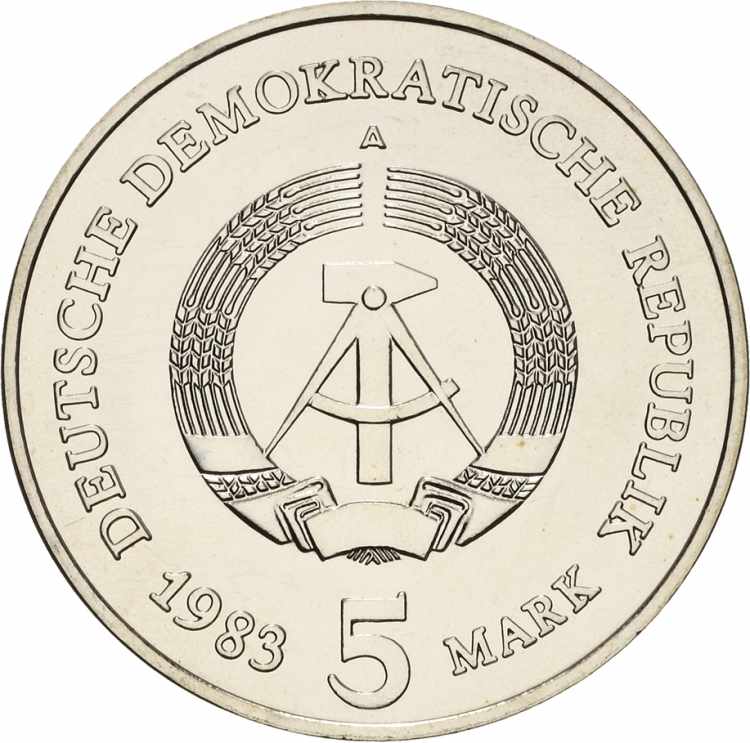 Kursmünzen 5 Mark 1983. Meißen  ... 