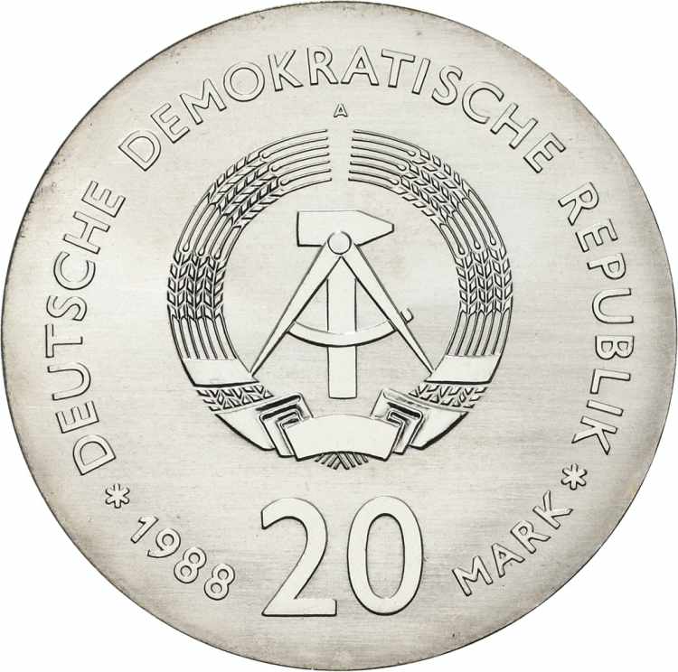 Gedenkmünzen 20 Mark 1988. Zeiss  ... 