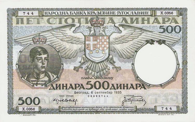 Ausland Jugoslawien 500 Dinara ... 