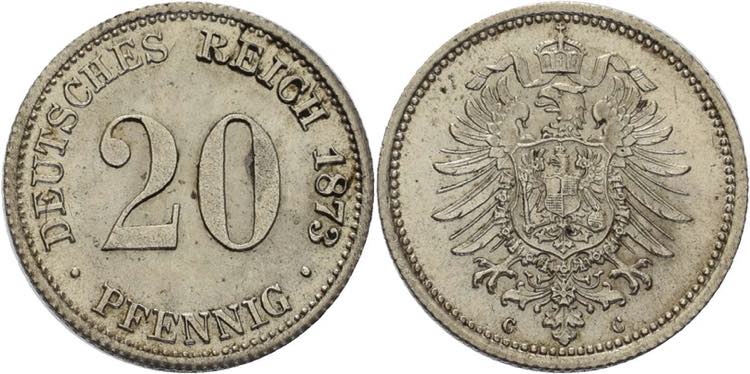 Kleinmünzen20 Pfennig 1873 C  ... 