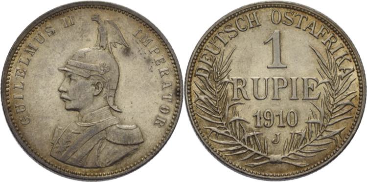 Deutsch-Ostafrika  1 Rupie 1910 J  ... 