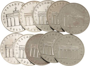 Kursmünzen  5 Mark 1979, 1980, ... 
