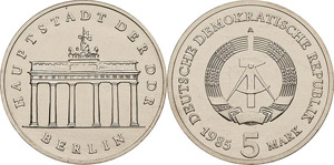 Kursmünzen  5 Mark 1985. ... 