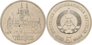Kursmünzen  5 Mark 1983. Meißen  ... 