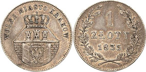 Polen-Krakau  Zloty 1835, Wien  ... 