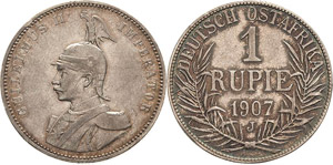 Deutsch Ostafrika  1 Rupie 1907 J  ... 