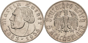 Gedenkausgaben  5 Reichsmark 1933 ... 