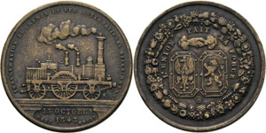 Eisenbahnen  Bronzemedaille 1843 ... 