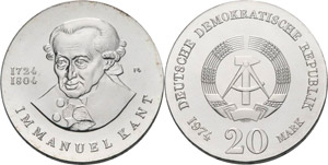 Gedenkmünzen  20 Mark 1974. Kant  ... 
