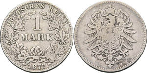 Kleinmünzen  1 Mark 1877 B  ... 