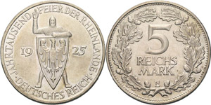 Gedenkausgaben  5 Reichsmark 1925 ... 