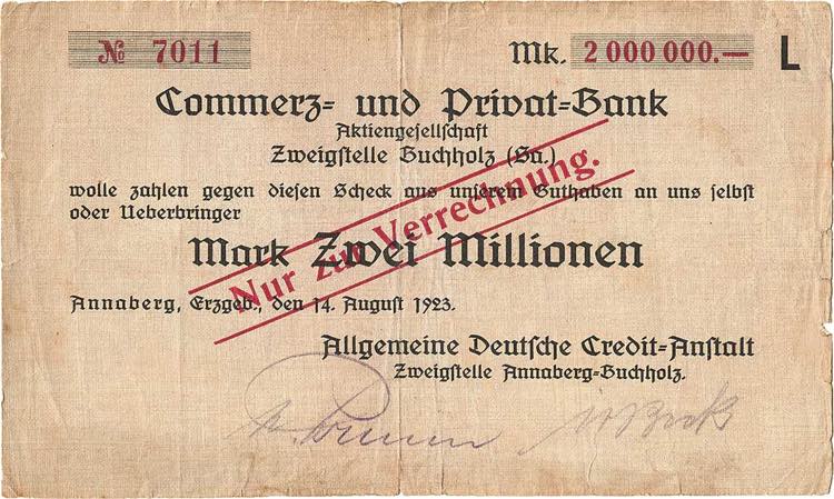 Sachsen Annaberg 2 Millionen Mark ... 