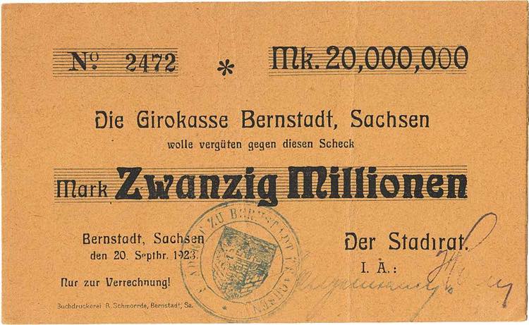 Sachsen Bernstadt 100.000 und ... 