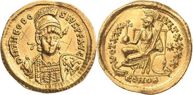  Theodosius II. 402-450 Solidus, ... 