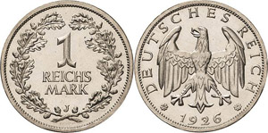 Kleinmünzen  1 Reichsmark 1926 J  ... 