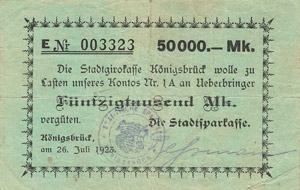 Sachsen Königsbrück 50.000 Mark ... 
