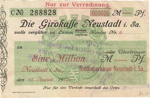 Sachsen Neustadt 1 Million Mark ... 
