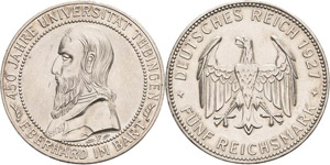 Gedenkausgaben  5 Reichsmark 1927 ... 
