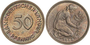 Kursmünzen  50 Pfennig 1950 G ... 